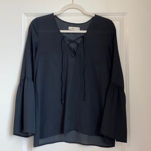 Black Abercrombie & Fitch lace up blouse